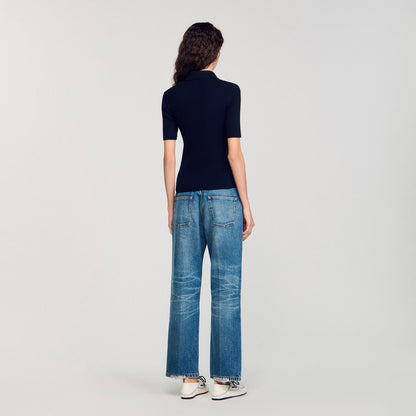 Sandro Polo-neck sweater Navy Blue