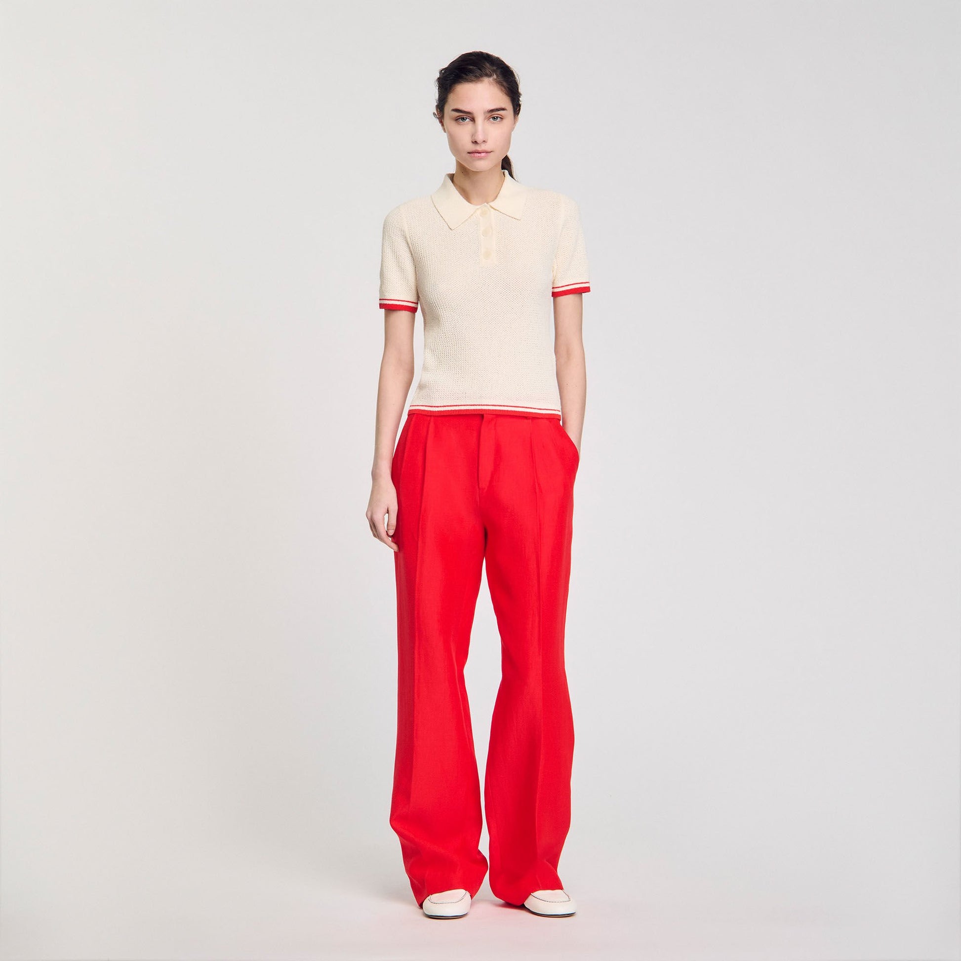 Sandro Polo-neck sweater Ecru