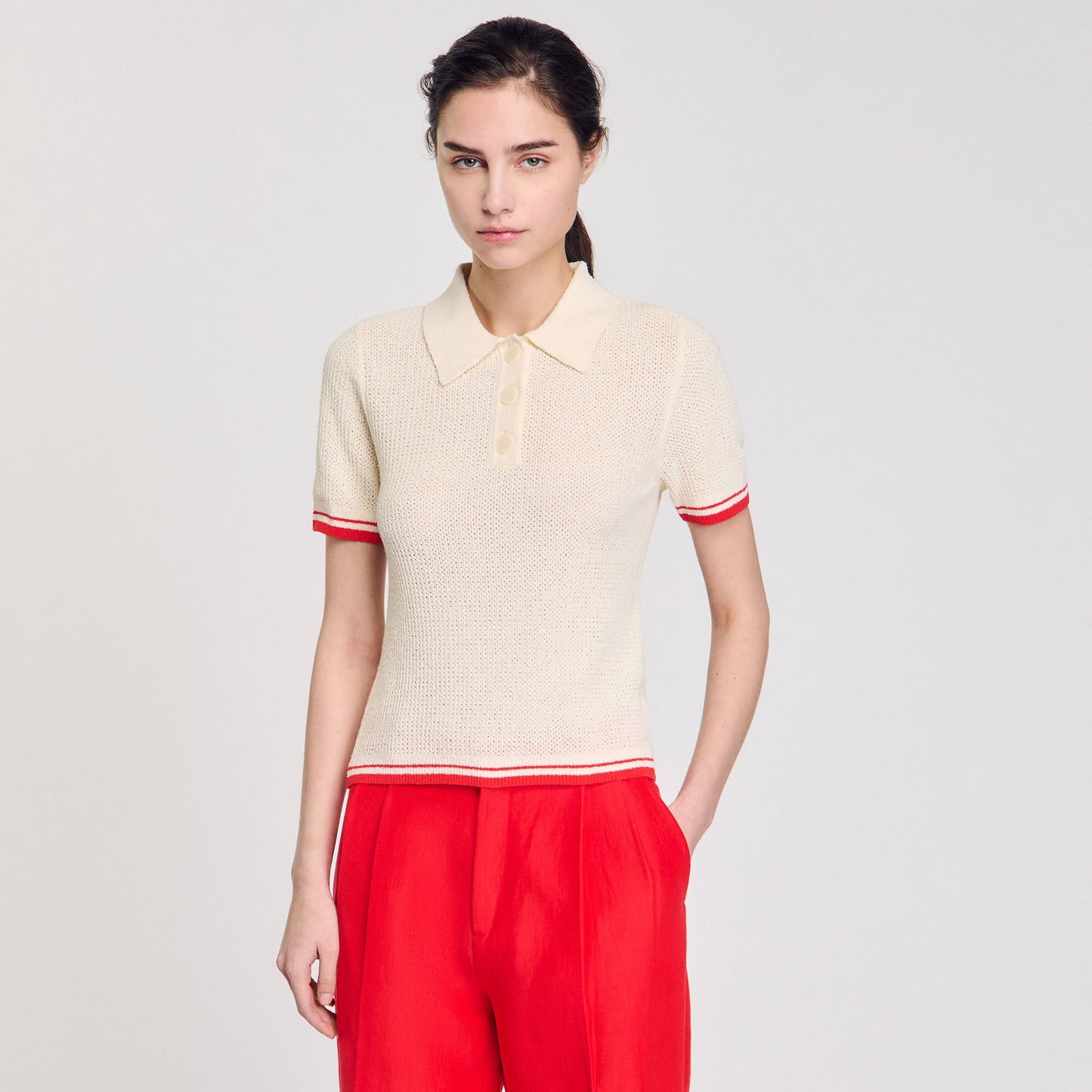 Sandro Polo-neck sweater Ecru