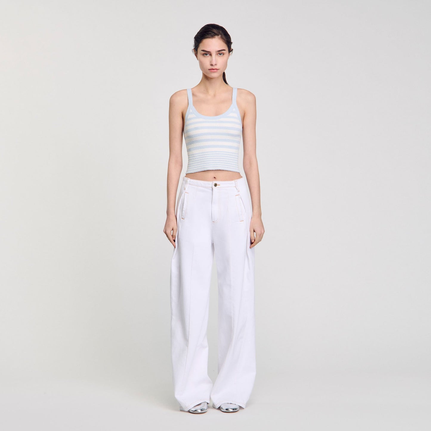 Sandro Knit vest top Sky Blue
