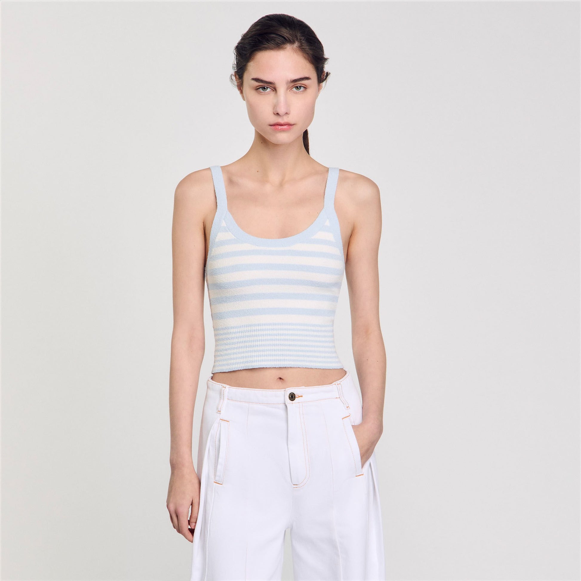 Sandro Knit vest top Sky Blue