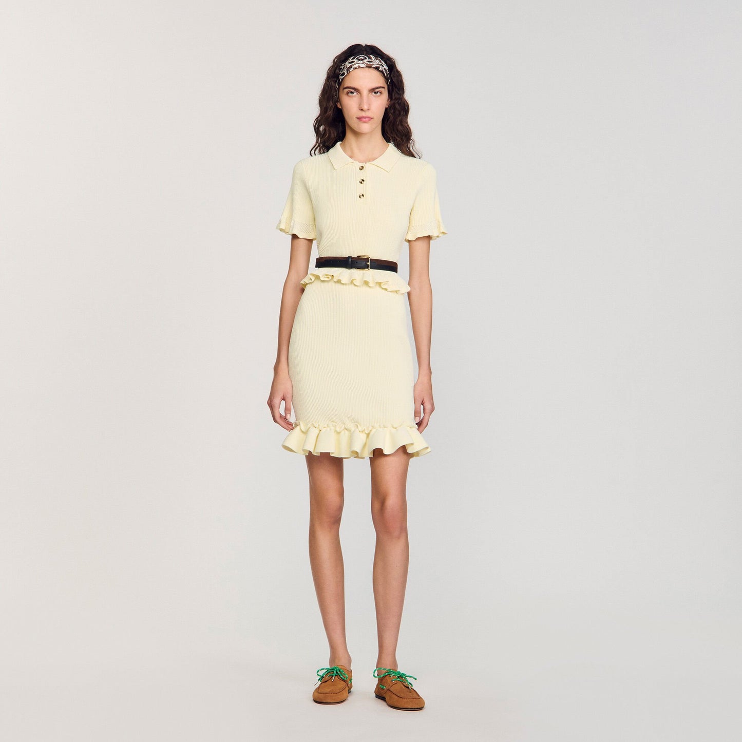 Sandro Flounced sweater Light Yellow