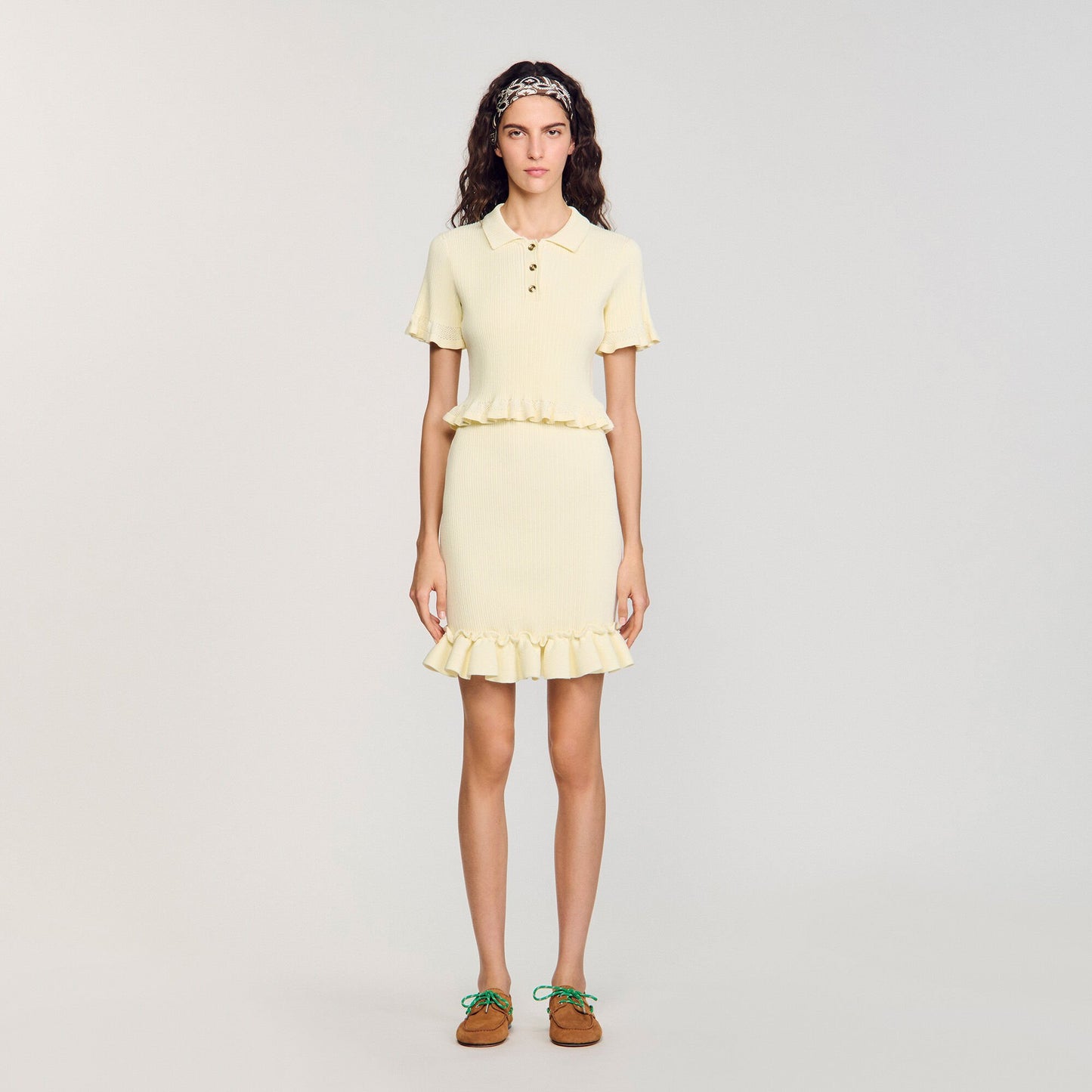 Sandro Flounced sweater Light Yellow