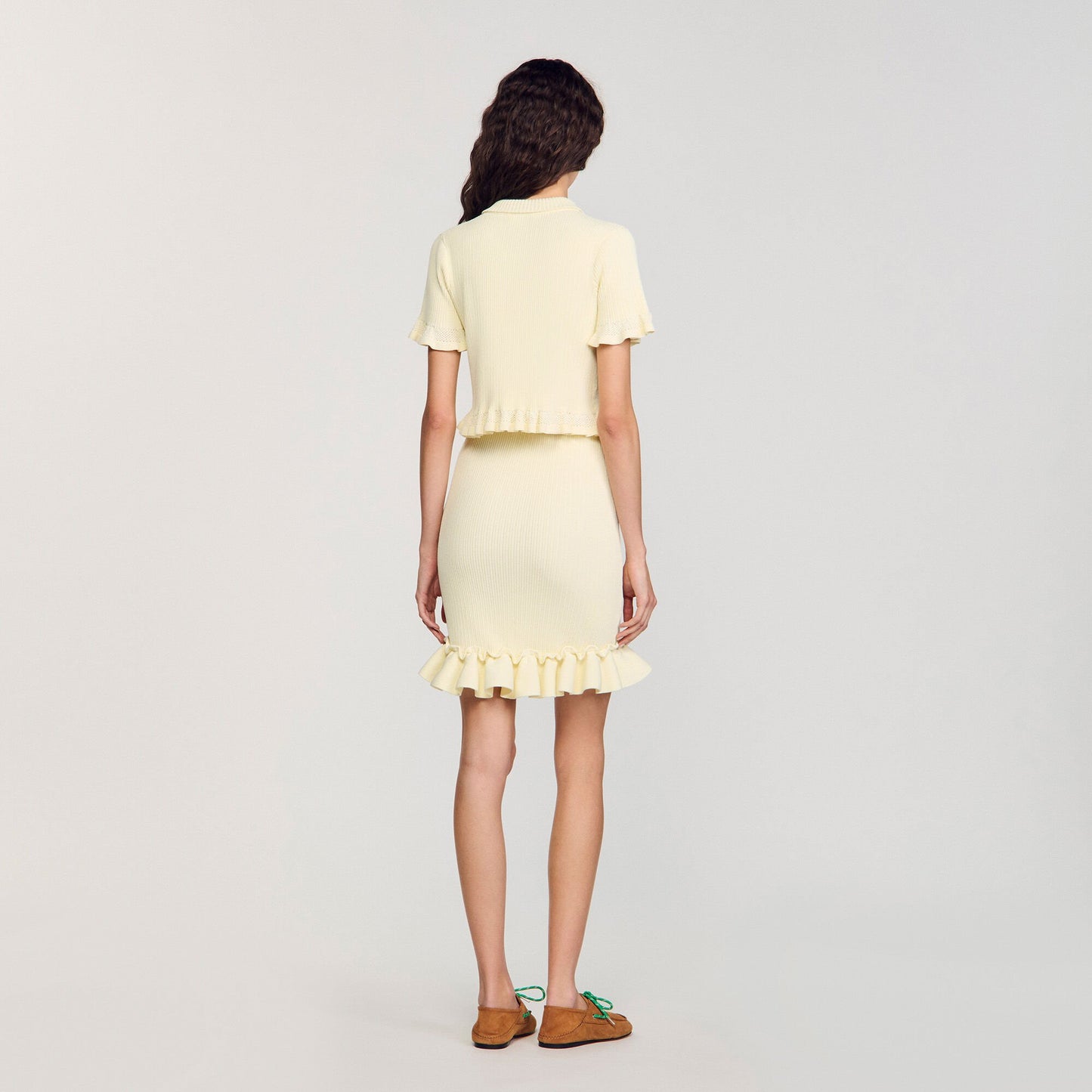 Sandro Flounced sweater Light Yellow