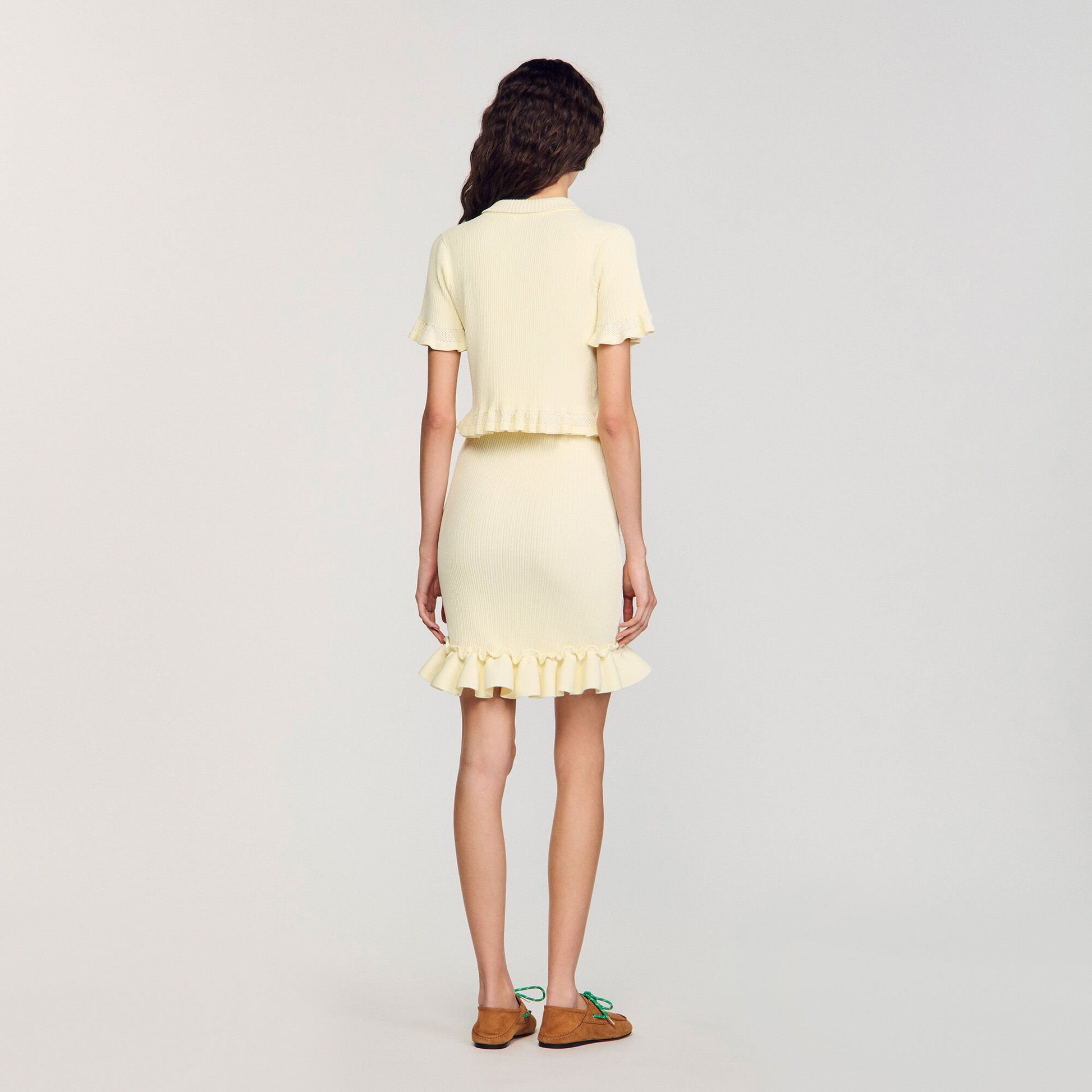 Sandro Flounced sweater Light Yellow