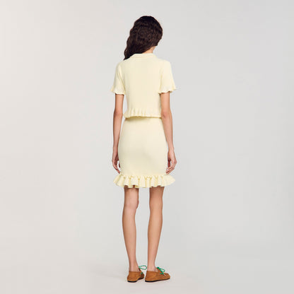 Sandro Flounced sweater Light Yellow