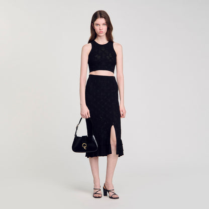 Sandro Decorative knit top Black