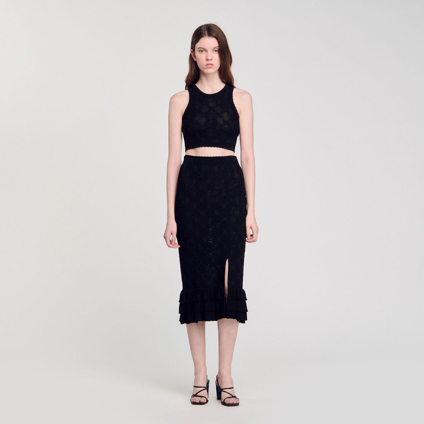Sandro Decorative knit top Black