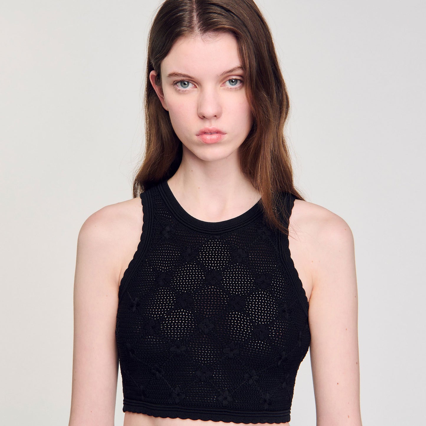 Sandro Decorative knit top Black