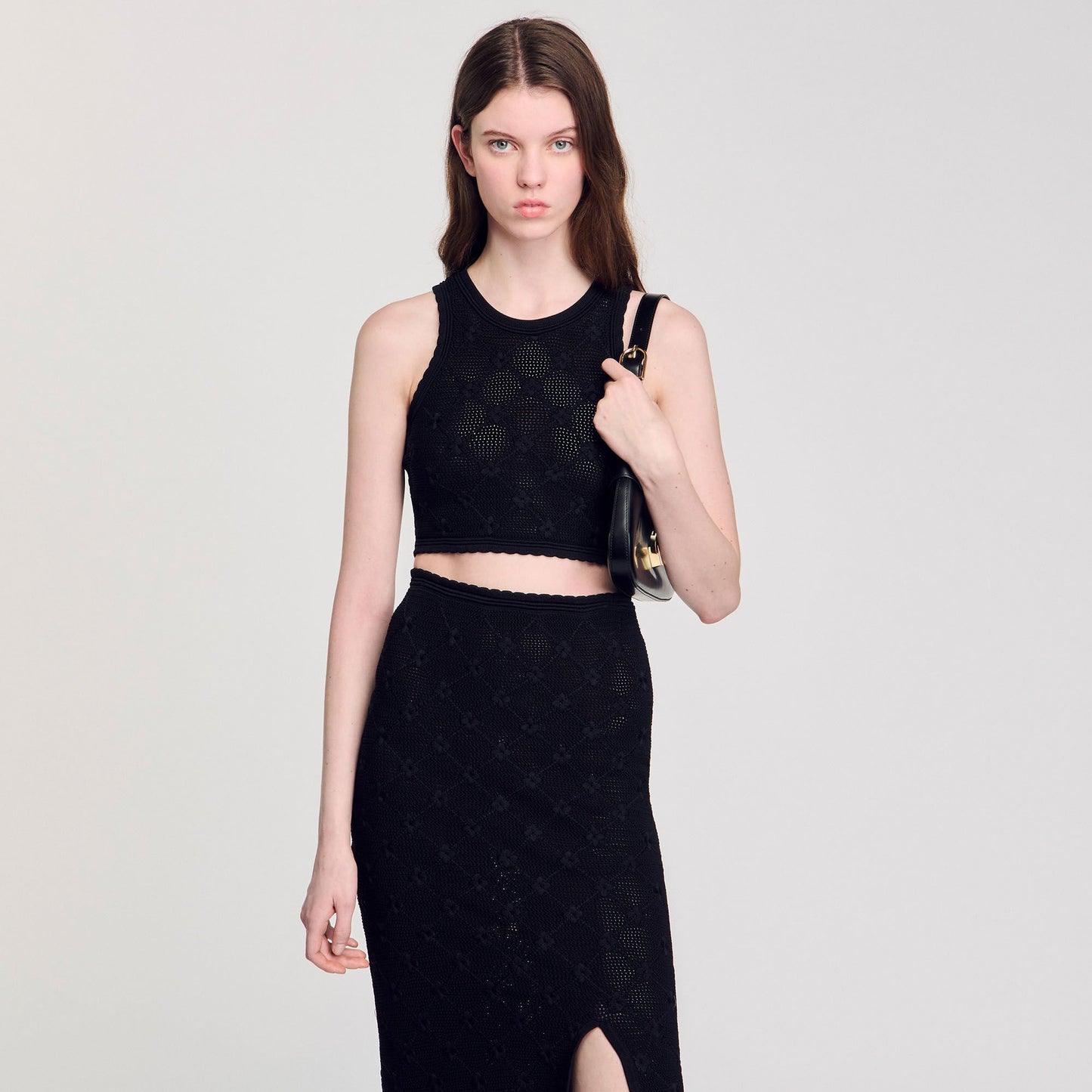 Sandro Decorative knit top Black