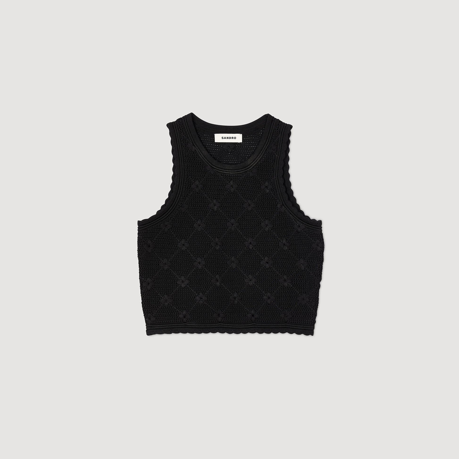 Sandro Decorative knit top Black