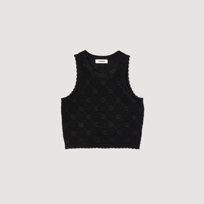 Sandro Decorative knit top Black