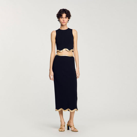 Sandro Cropped top with chain detail Black