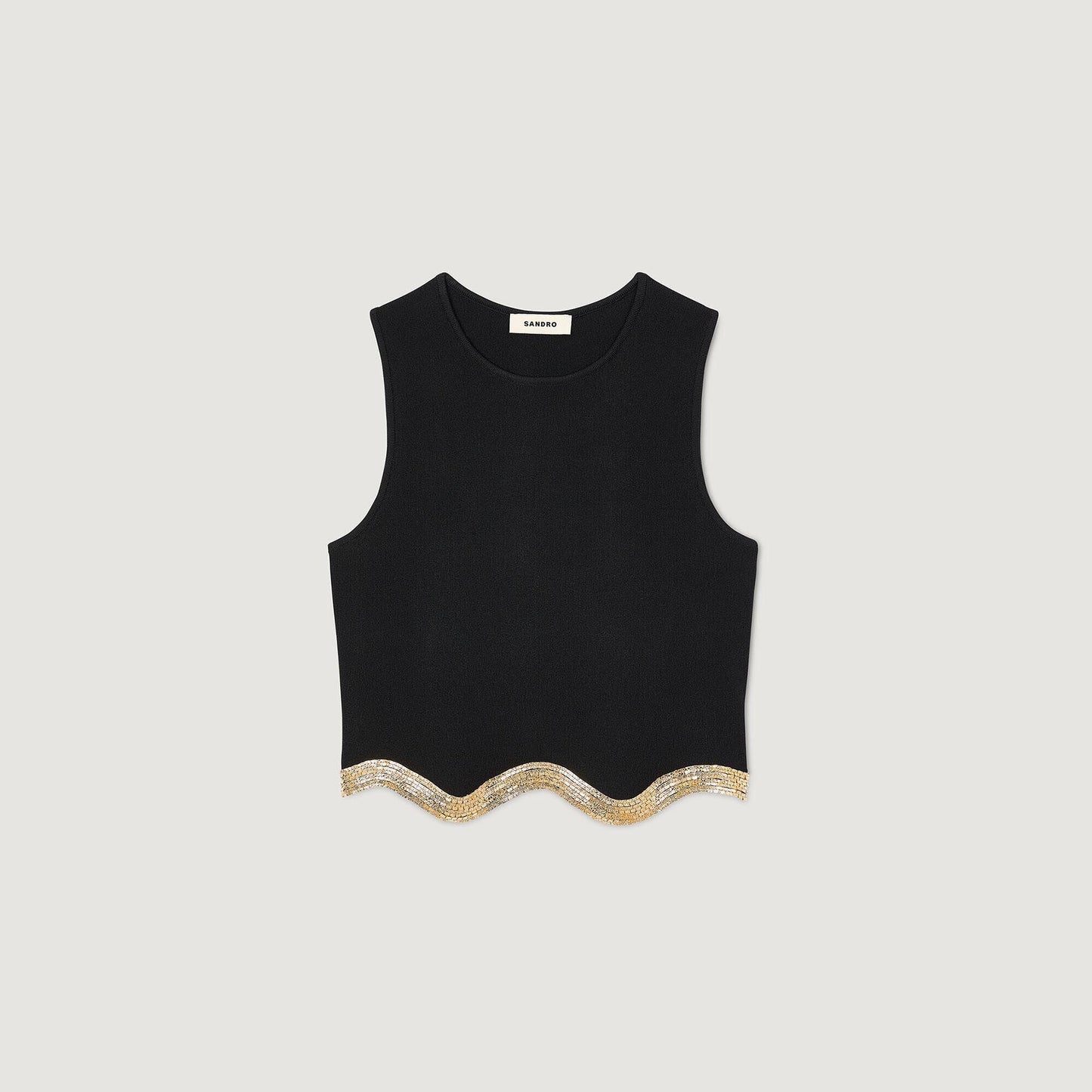 Sandro Cropped top with chain detail Black