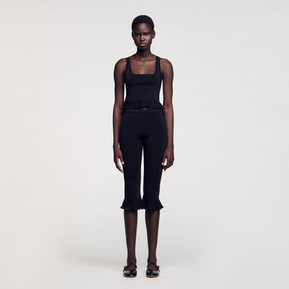 Sandro Ruffled top Black