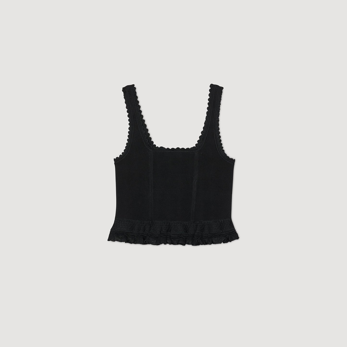 Sandro Ruffled top Black