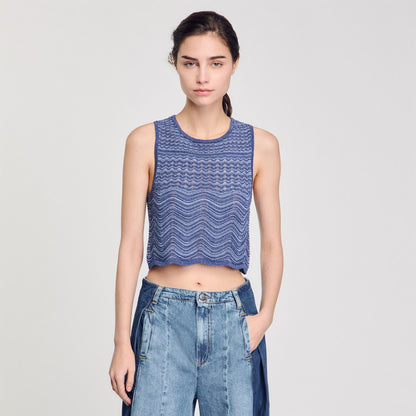 Sandro Glitter knit sweater Royal Blue