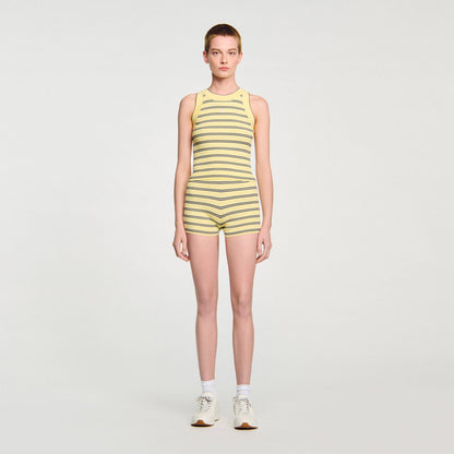 Sandro Striped knit vest top Light Yellow