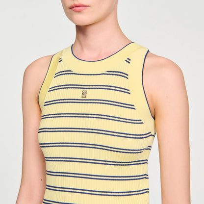 Sandro Striped knit vest top Light Yellow