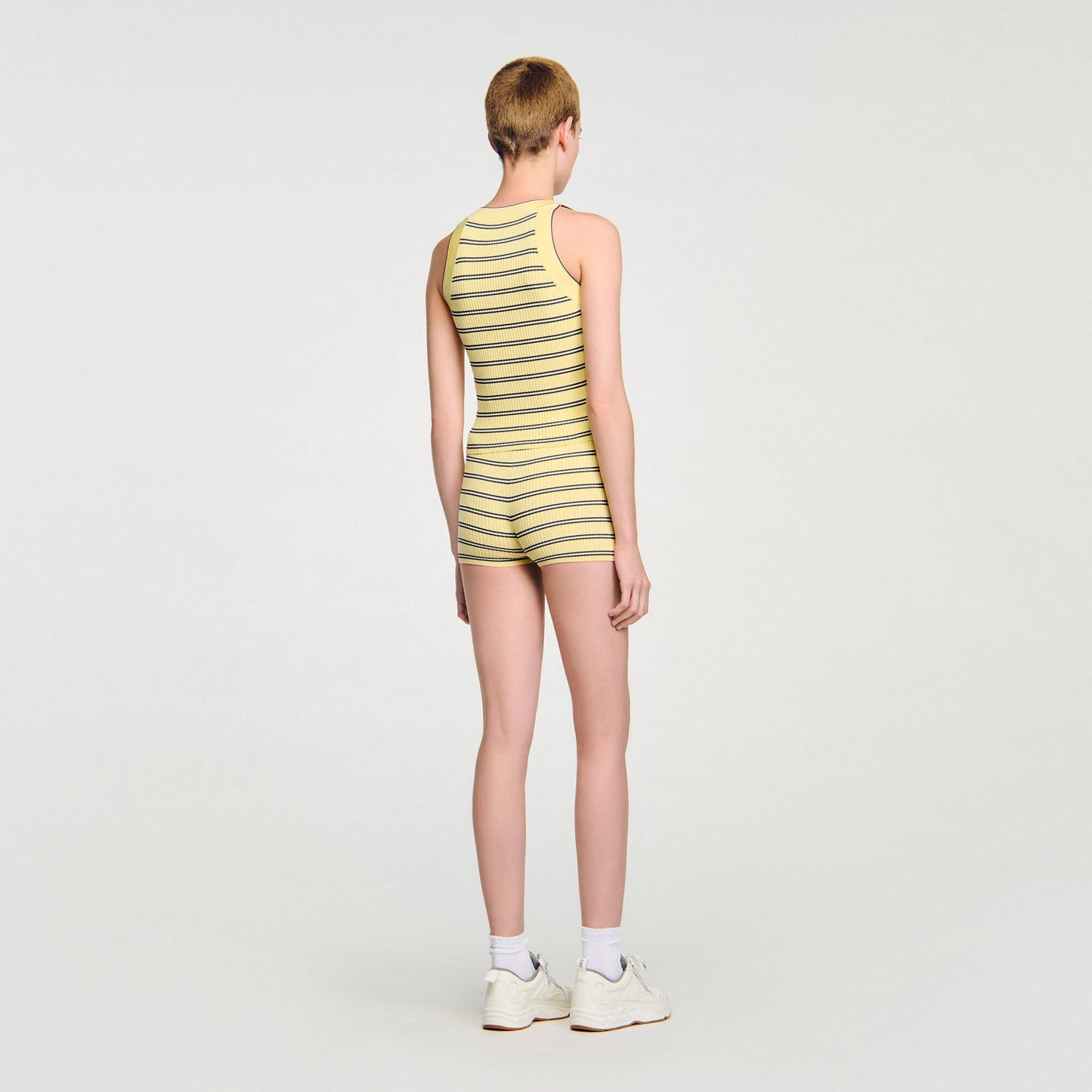Sandro Striped knit vest top Light Yellow