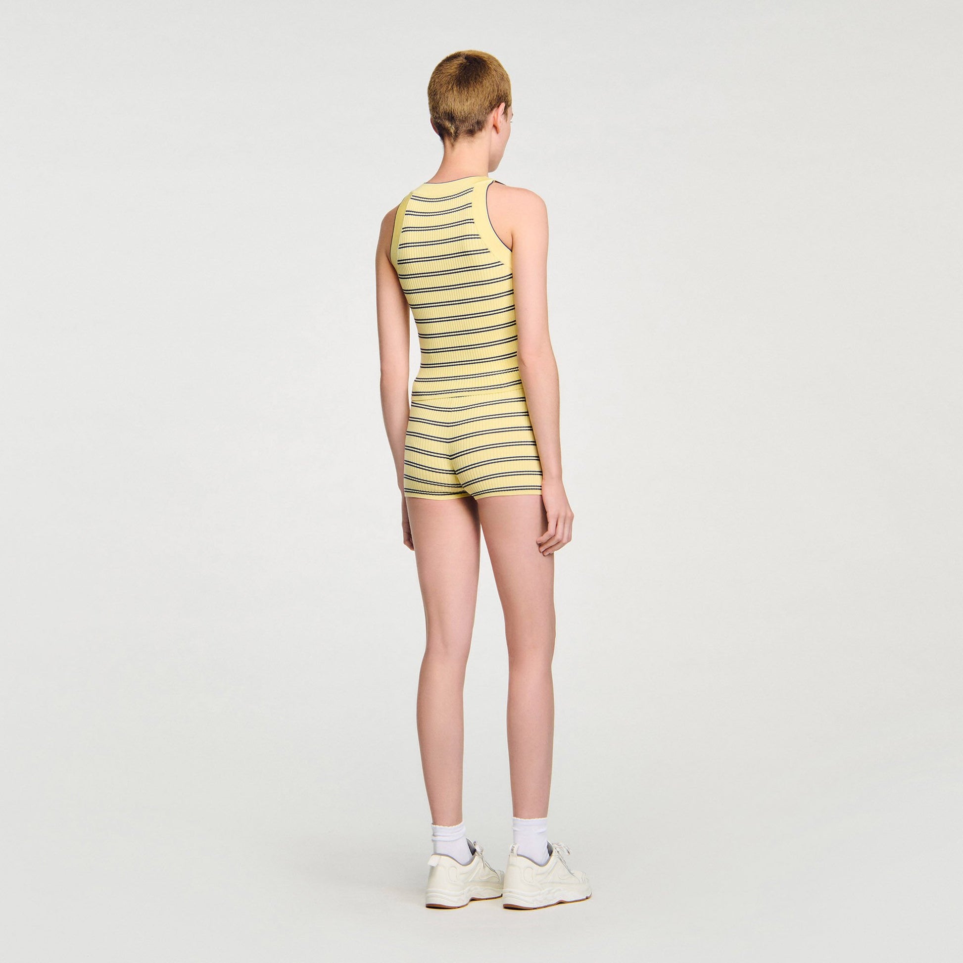Sandro Striped knit vest top Light Yellow