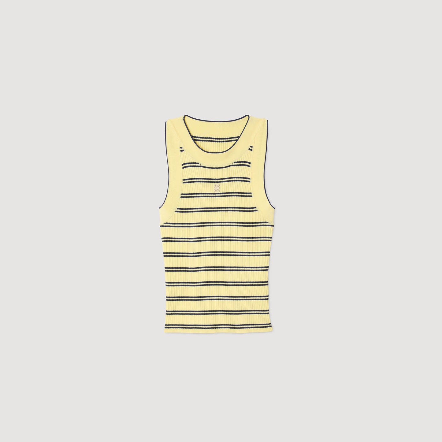 Sandro Striped knit vest top Light Yellow