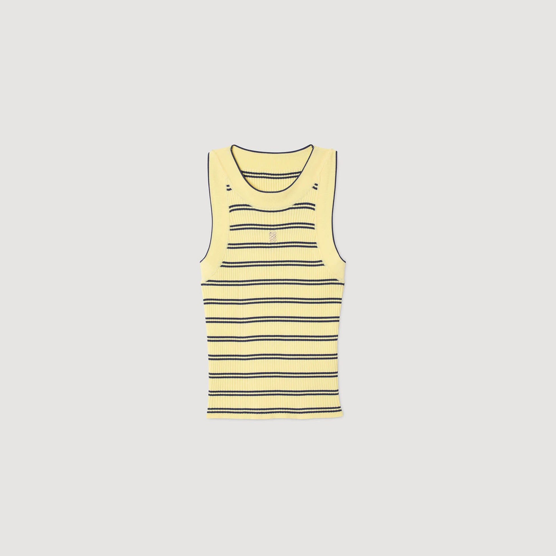 Sandro Striped knit vest top Light Yellow