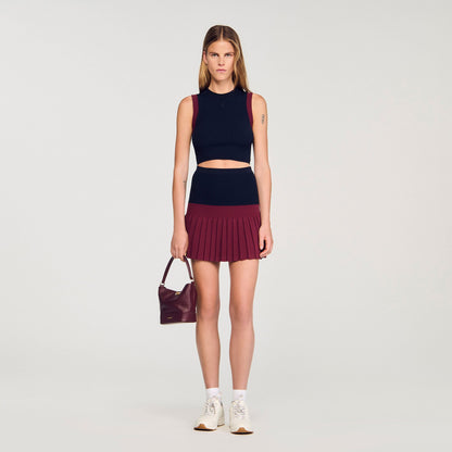 Sandro Two-tone knit top Navy Blue