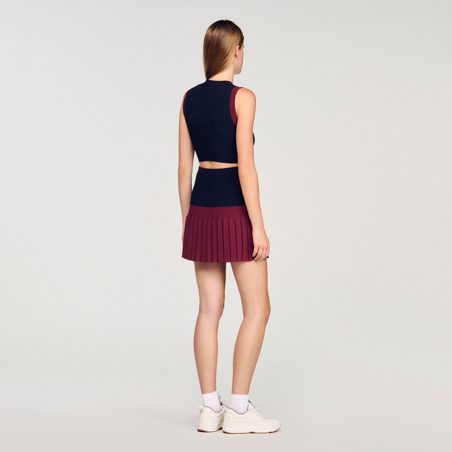 Sandro Two-tone knit top Navy Blue