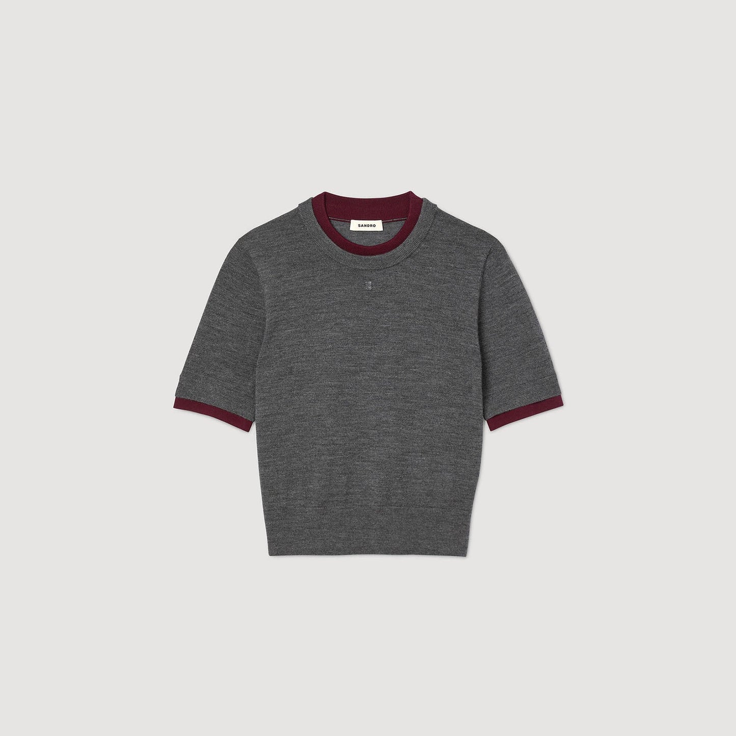 Sandro Two-tone cropped sweater Grey