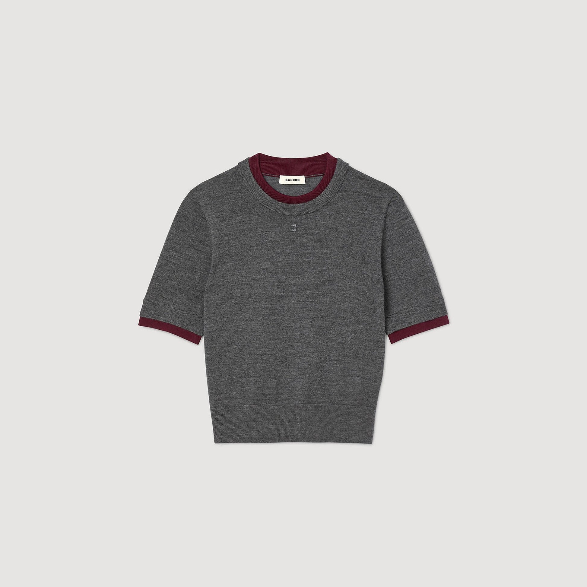 Sandro Two-tone cropped sweater Grey