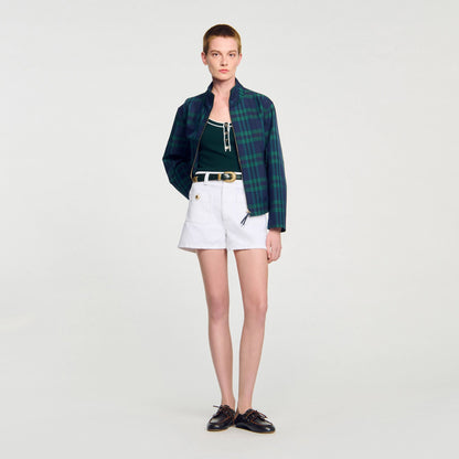 Sandro Two-tone knit vest top Bottle Green