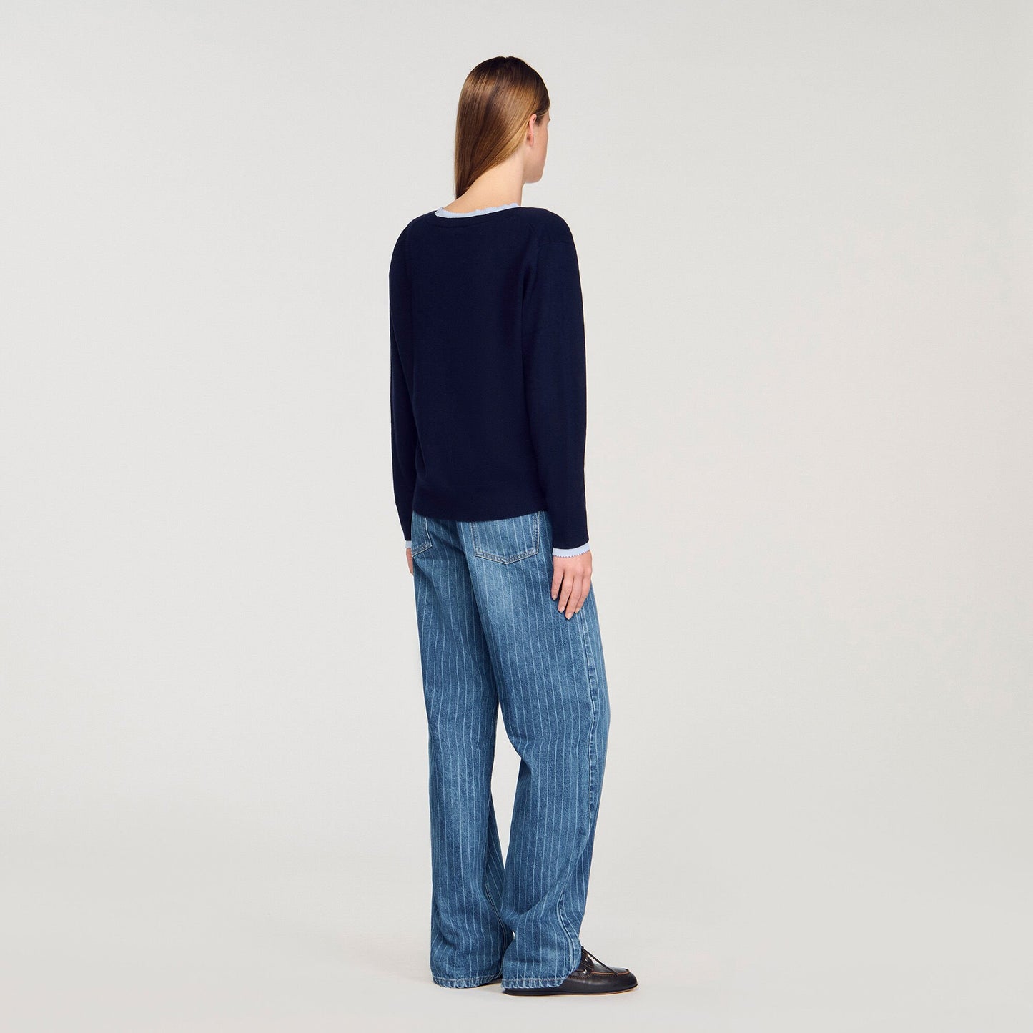 Sandro Wool and cashmere sweater Navy Blue