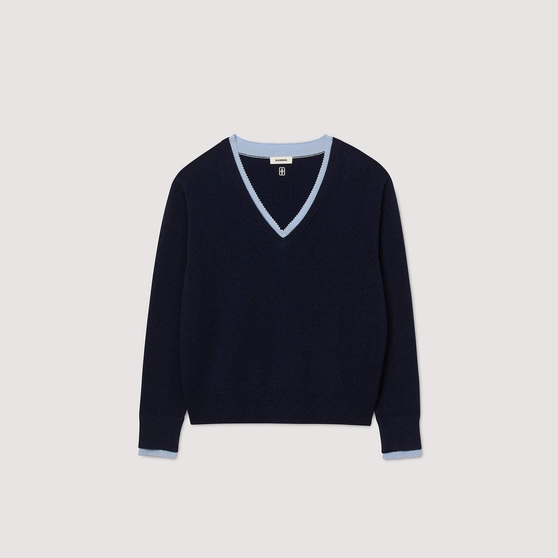 Sandro Wool and cashmere sweater Navy Blue