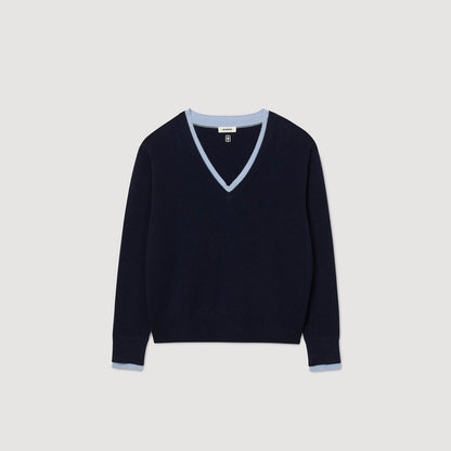 Sandro Wool and cashmere sweater Navy Blue