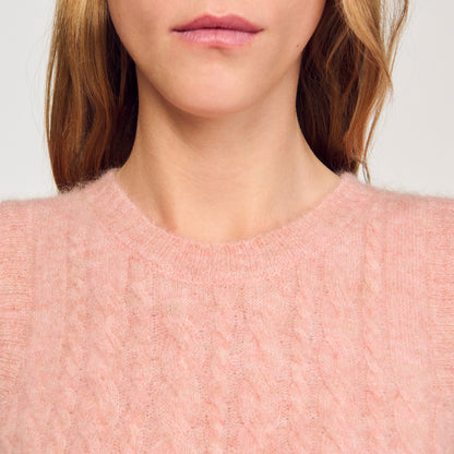 Sandro Twisted sleeveless sweater Poudre Pink