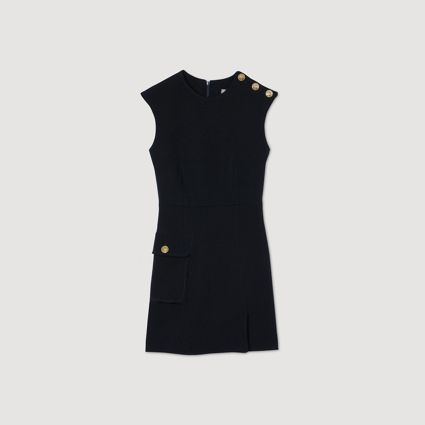 Sandro Mini dress with buttons Navy Blue