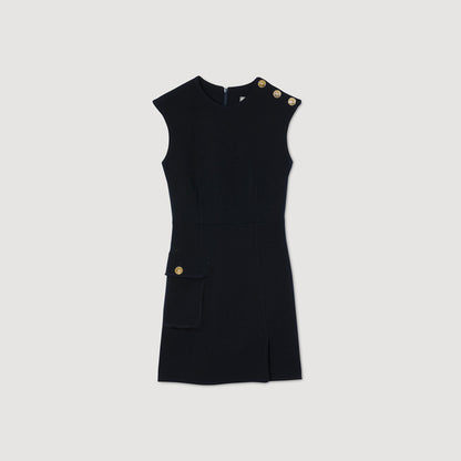 Sandro Mini dress with buttons Navy Blue