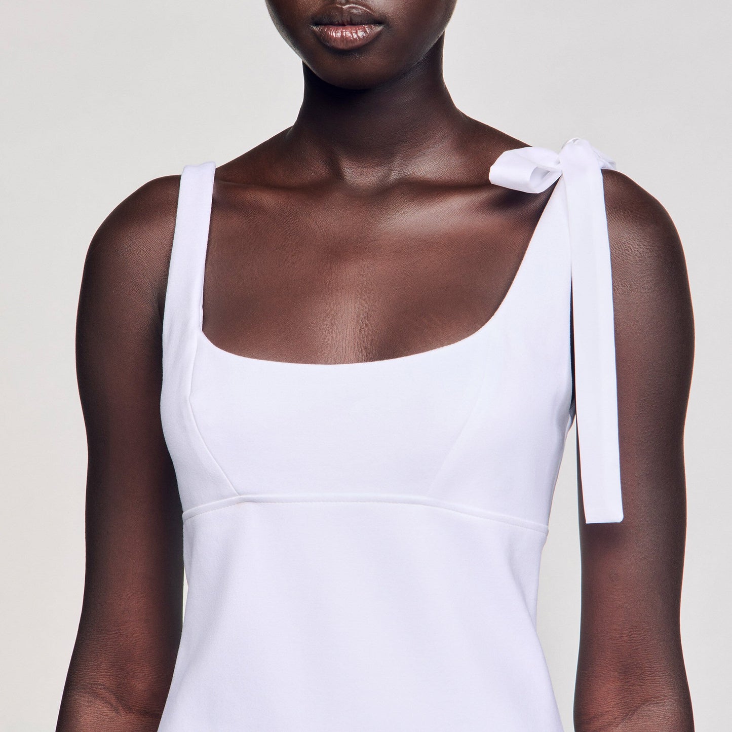 Sandro Dual-material mini dress White
