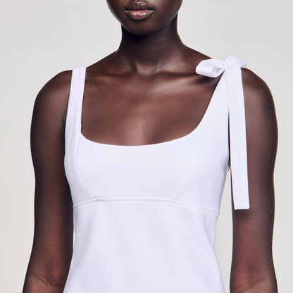 Sandro Dual-material mini dress White