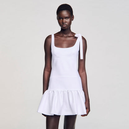 Sandro Dual-material mini dress White