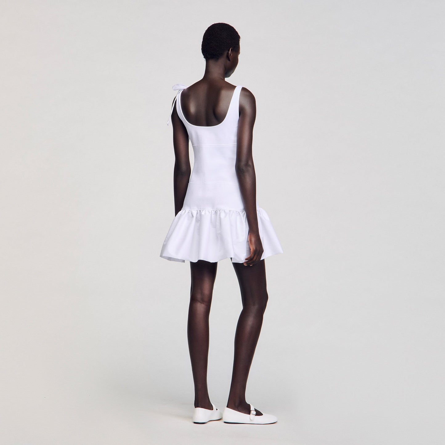 Sandro Dual-material mini dress White