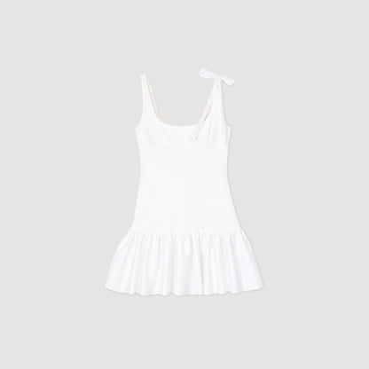 Sandro Dual-material mini dress White