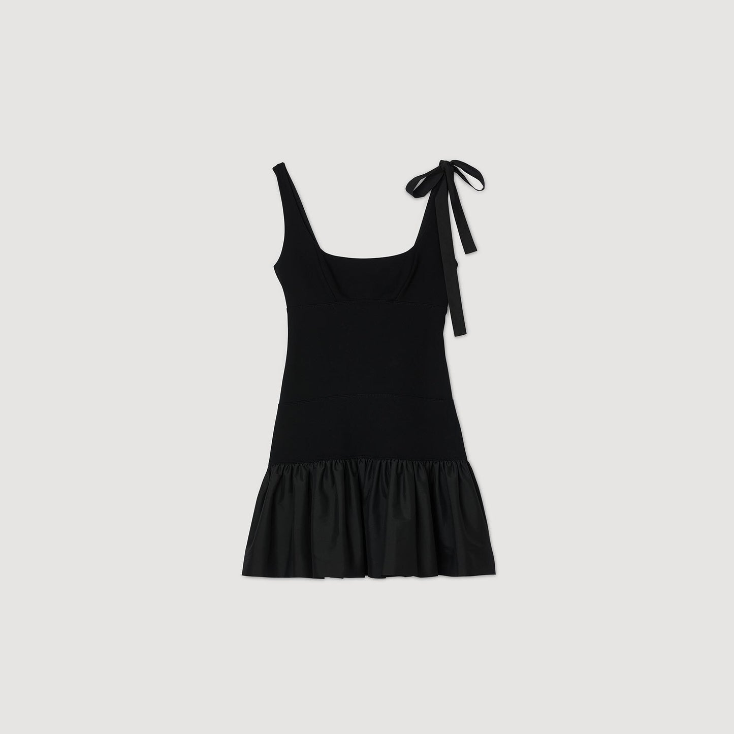 Sandro Dual-material mini dress Black