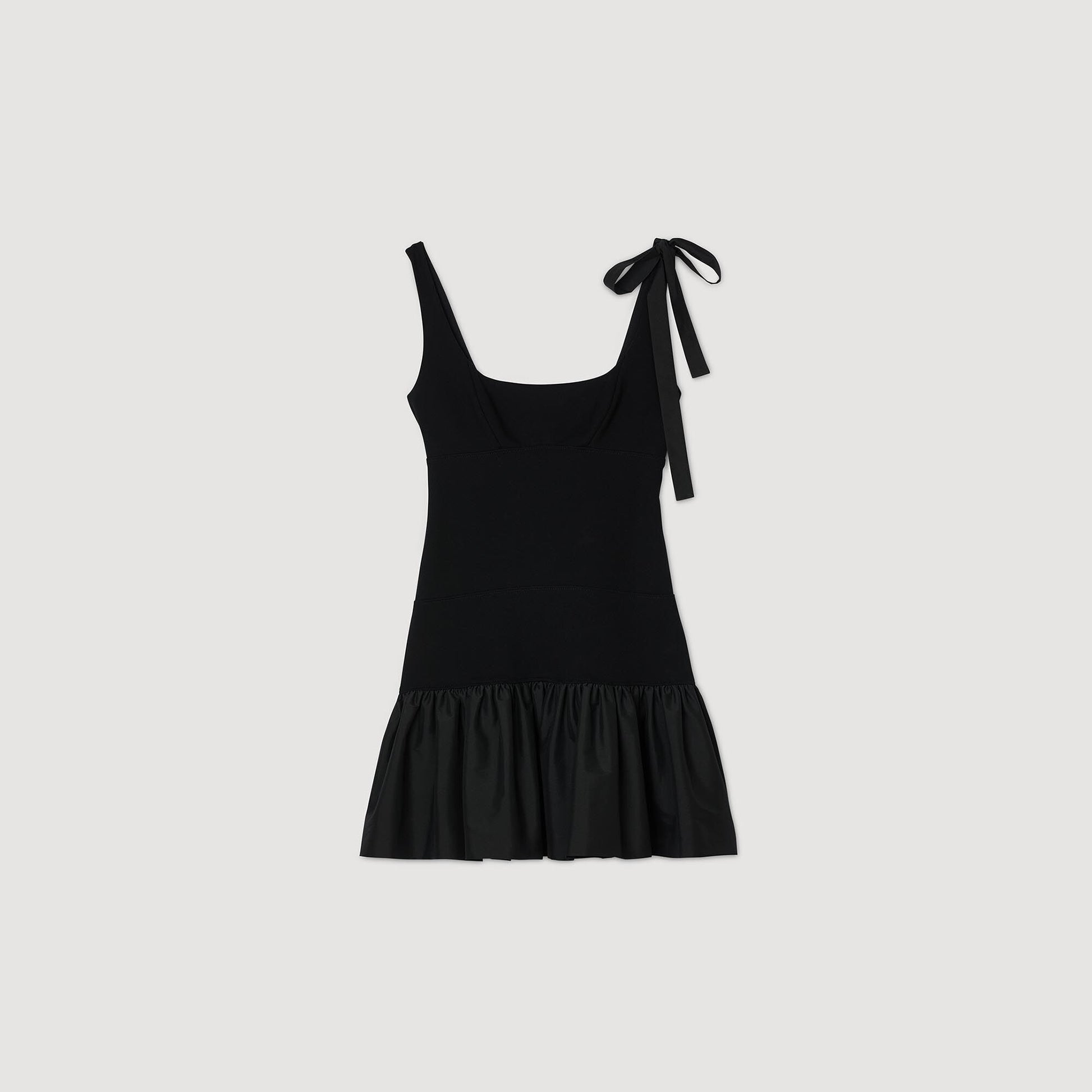 Sandro Dual-material mini dress Black