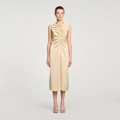 Sandro Rhinestone midi dress Sand