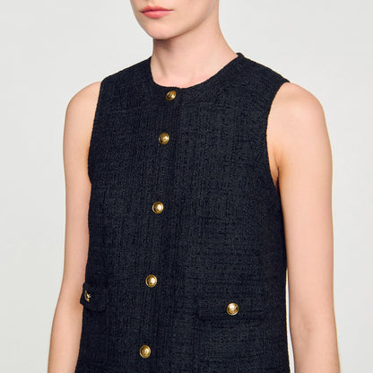 Sandro Mini tweed dress Black