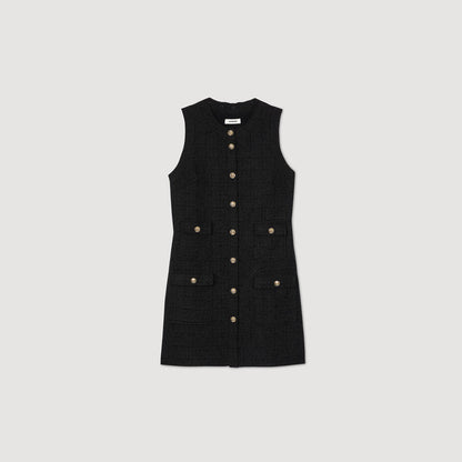 Sandro Mini tweed dress Black