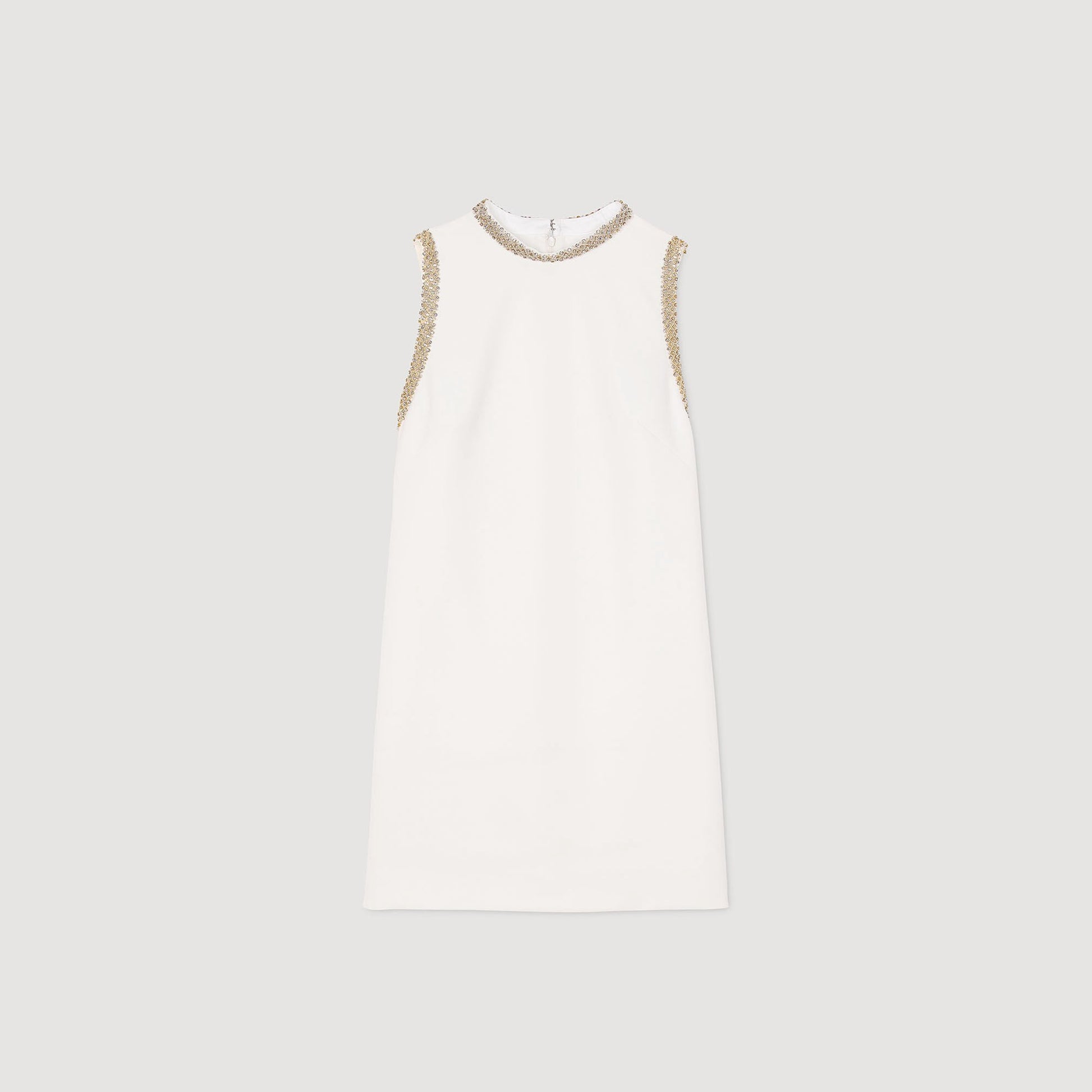 Sandro mini dress with rhinestone details Ecru