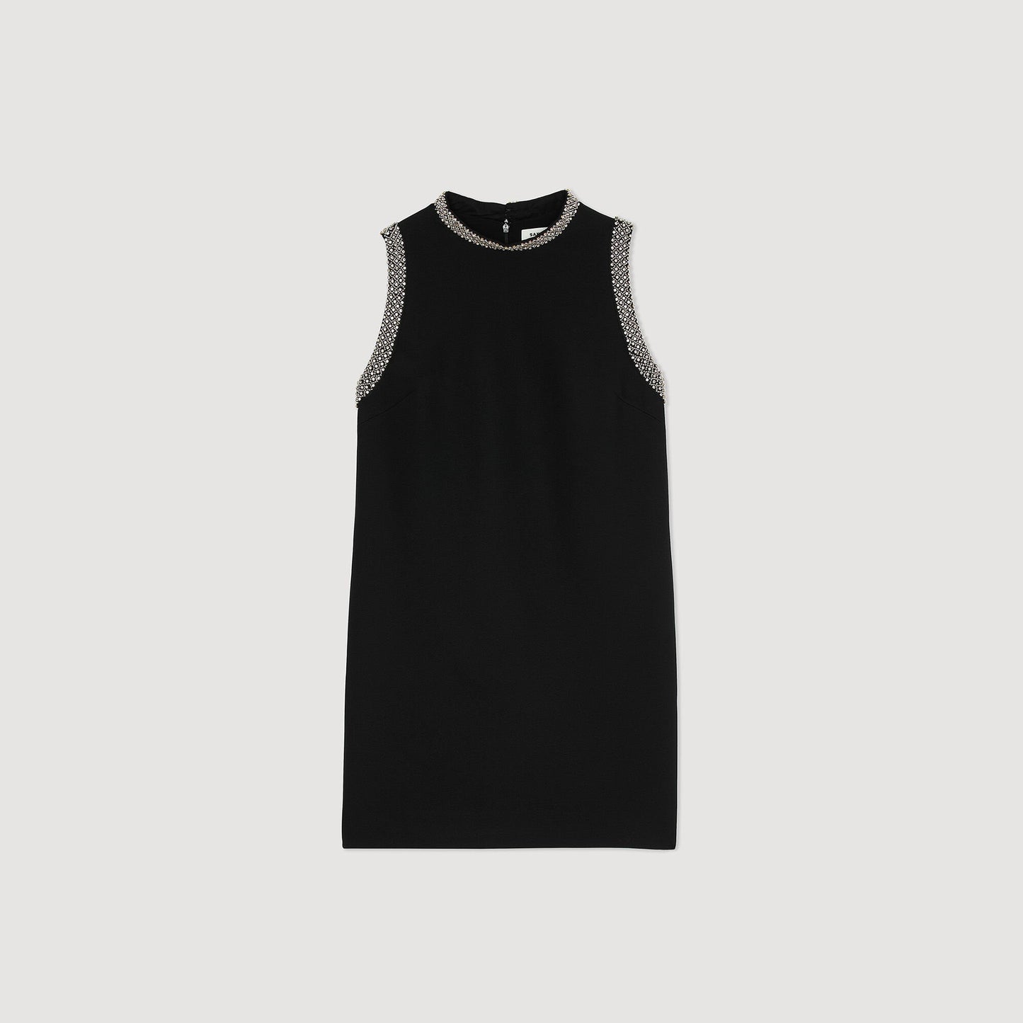 Sandro mini dress with rhinestone details Black